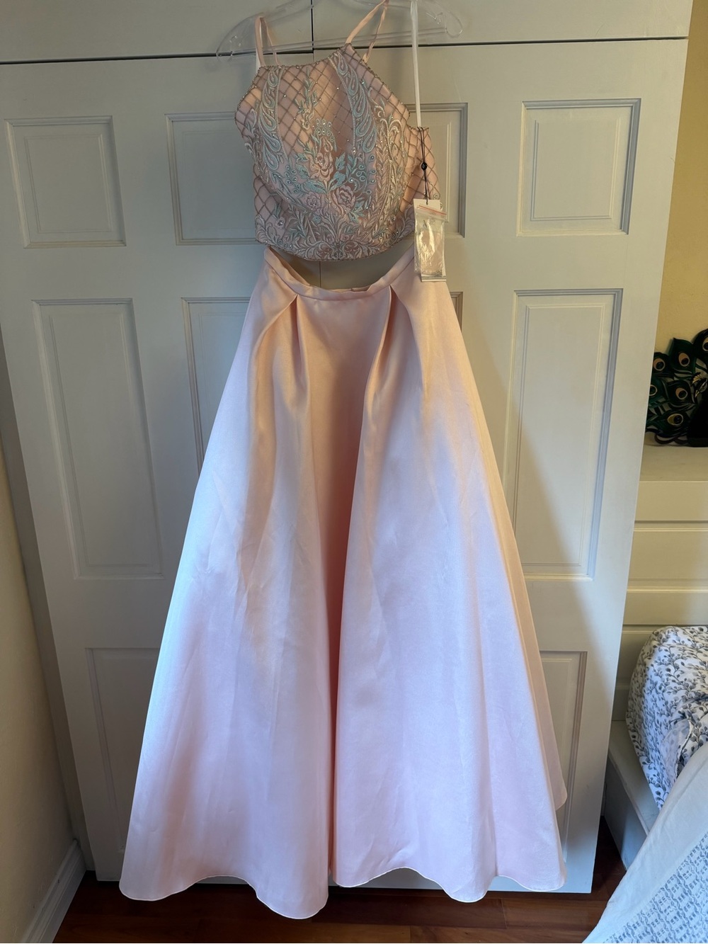 Alyce Paris Blush Pink Two-Piece Prom Gown with Embellished Bodice